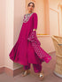 Pink Chanderi Silk Yoke Embroidered Anarkali Kurta Set